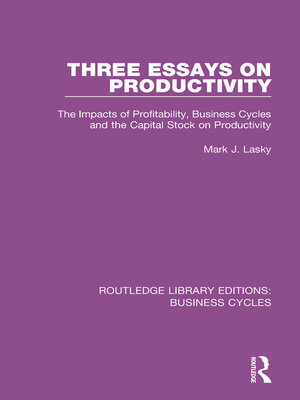cover image of Three Essays on Productivity (RLE